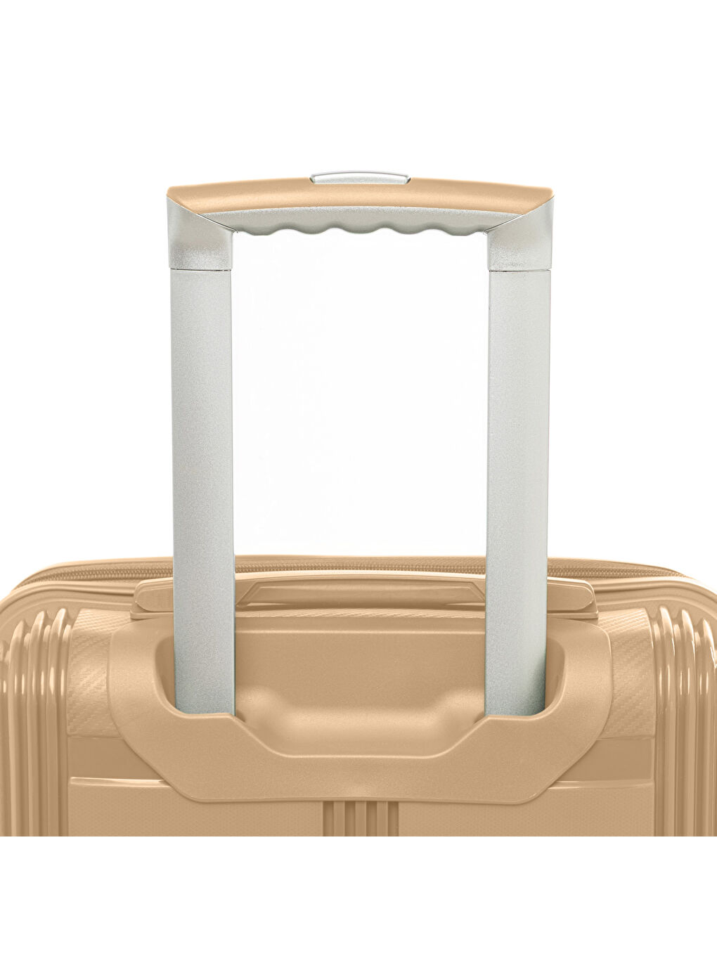 Bej Unisex JMY8101.06 PP Silikon Valiz Küçük Boy 57x35x25cm Vizon-4