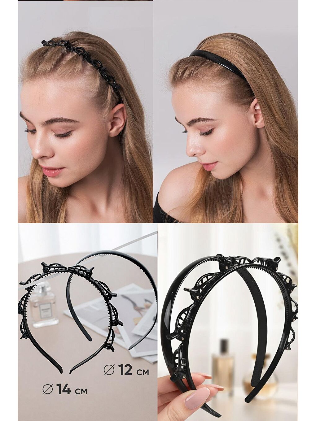 2 Adet Siyah Saç Bükücü Ve Siyah Taç-4