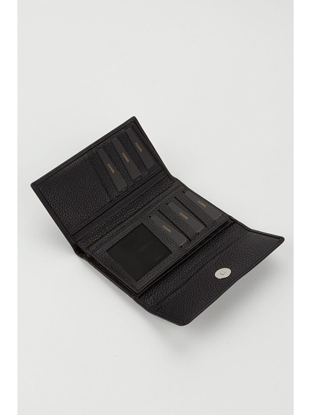 Siyah Kutulu Hakiki Deri Mavi Orta Boy Çok Gözlü Kadın El Portföyü Kartlık Cüzdan-3