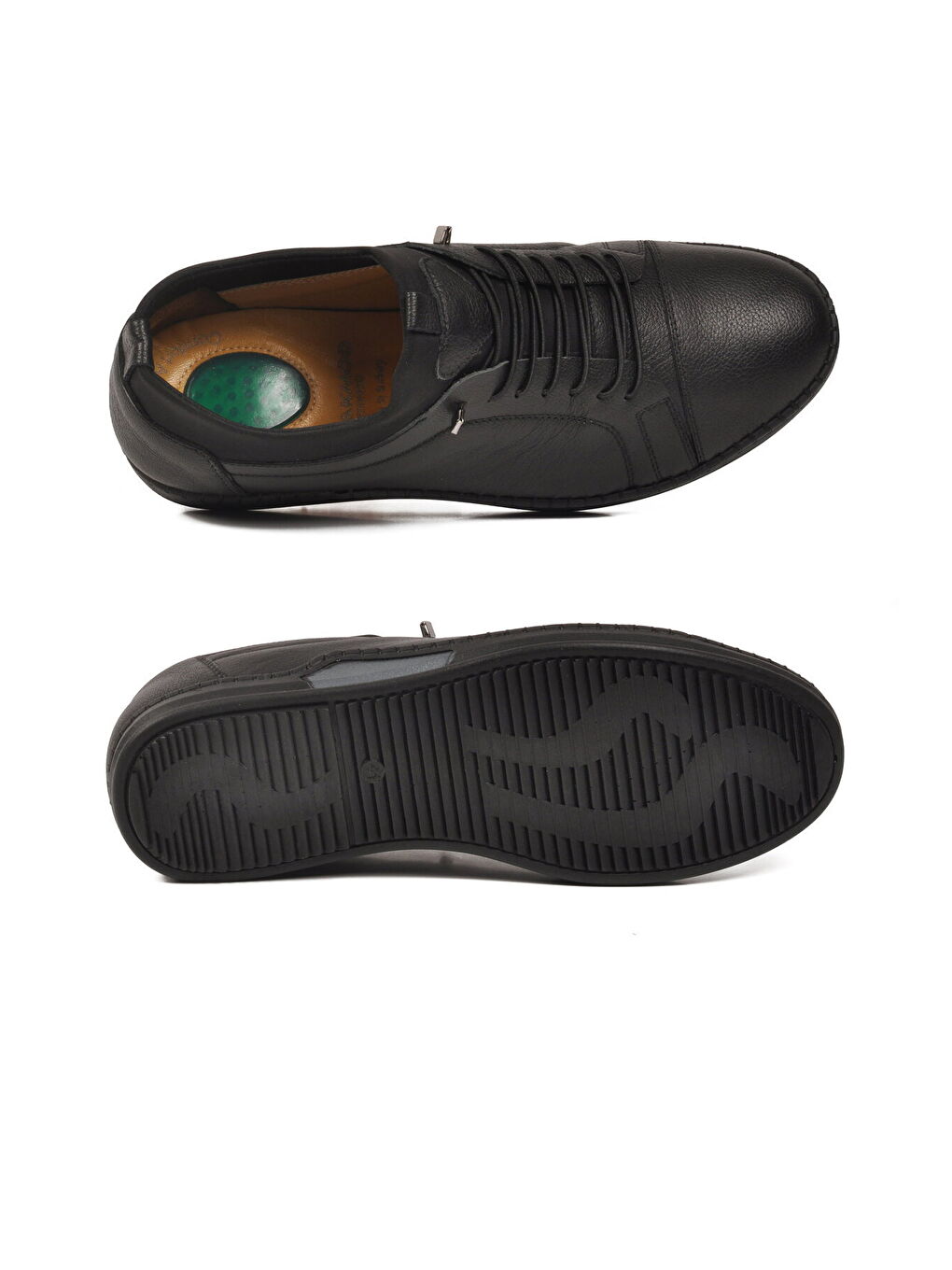 Siyah Hakiki Deri Jel Taban Anatomik Erkek Casual Ayakkabı 419 M-4