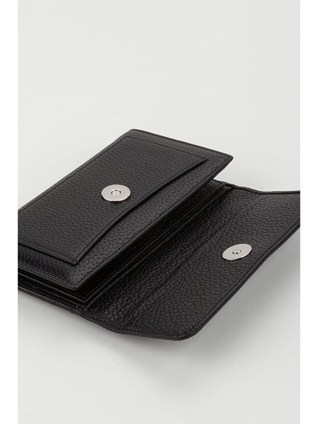 Siyah Kutulu Hakiki Deri Mavi Orta Boy Çok Gözlü Kadın El Portföyü Kartlık Cüzdan-4