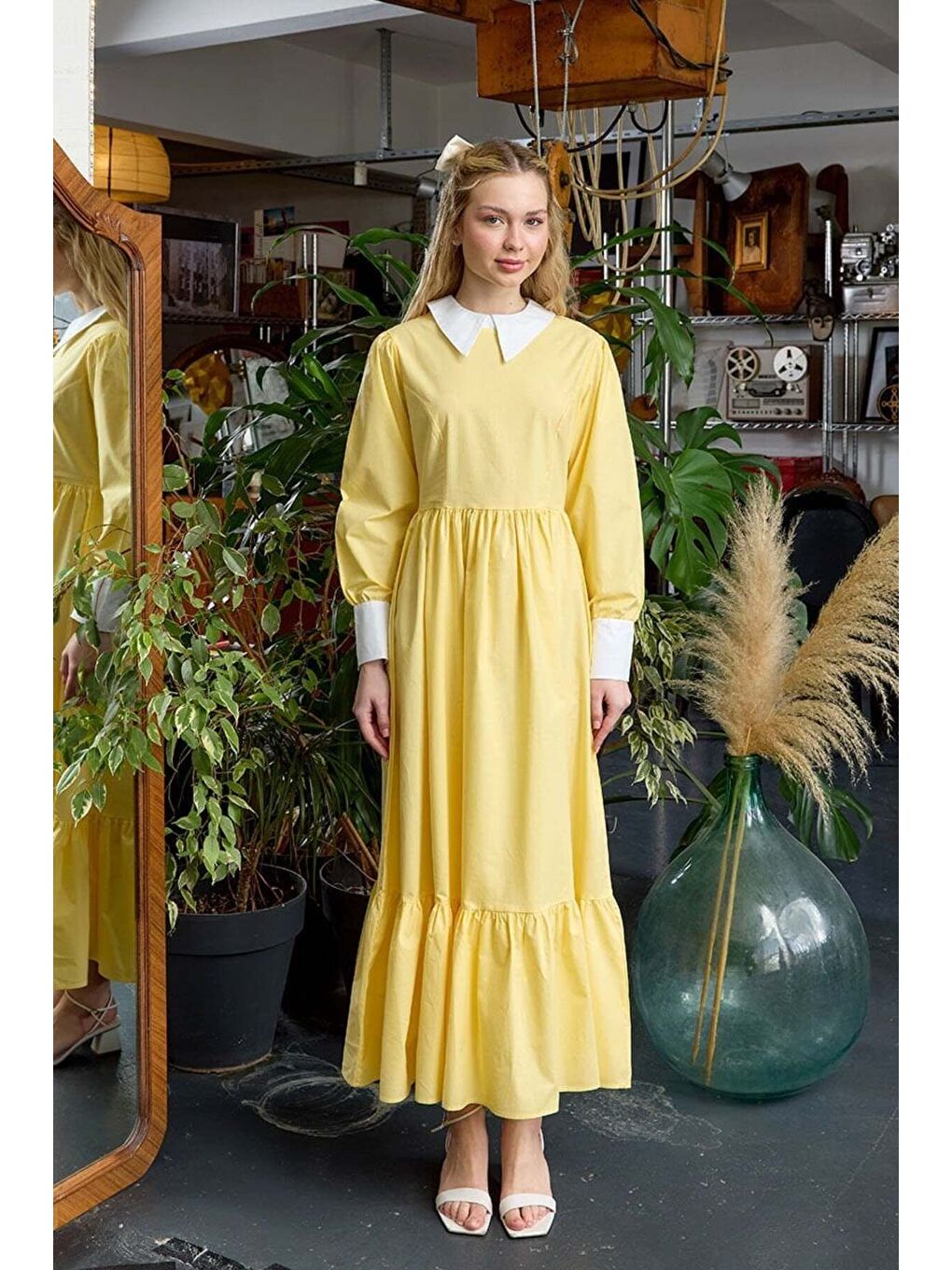 Sarı Çalıkuşu Elbise-1