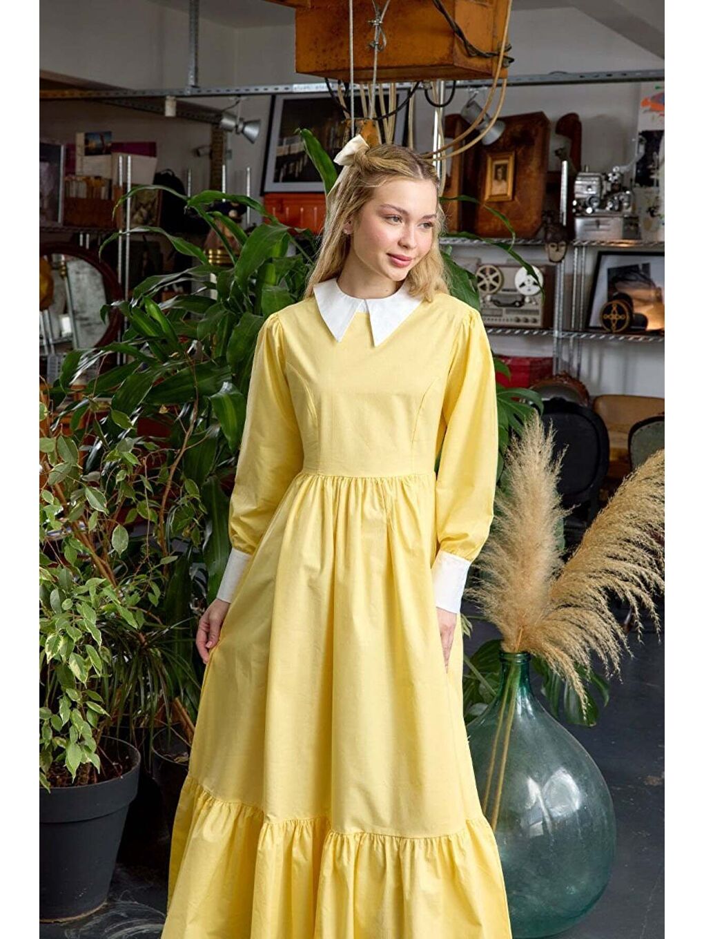 Sarı Çalıkuşu Elbise-2