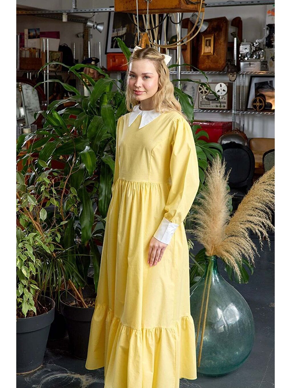 Sarı Çalıkuşu Elbise-3