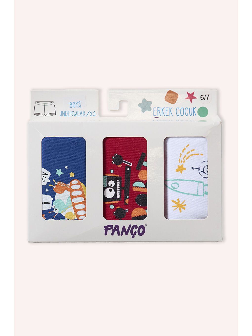Karışık Erkek Çocuk Racing Desenli 3'lü Boxer - İç Giyim-2