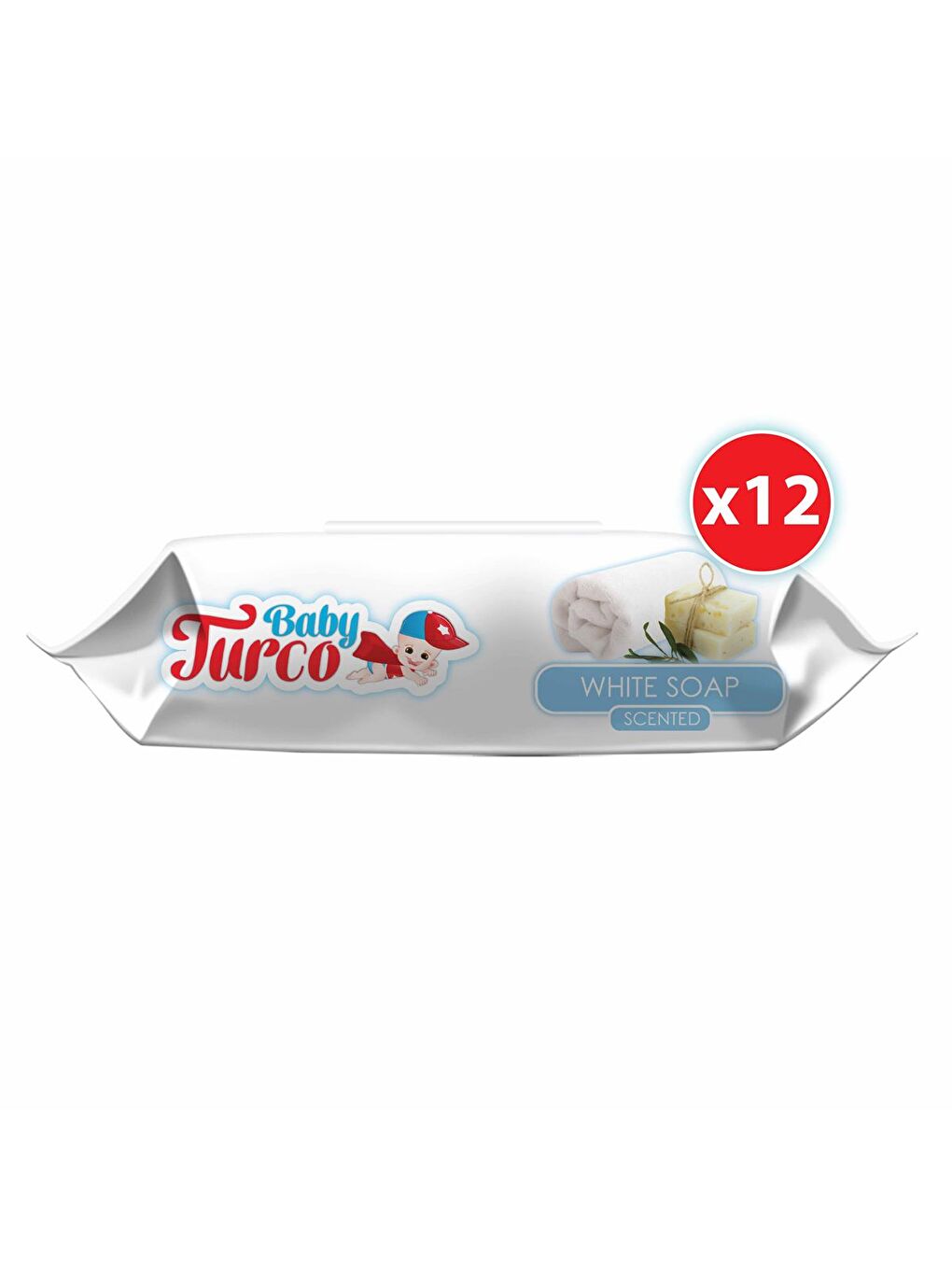 Baby Turco Beyaz Sabun Kokulu Islak Havlu 12X90 lı - 1