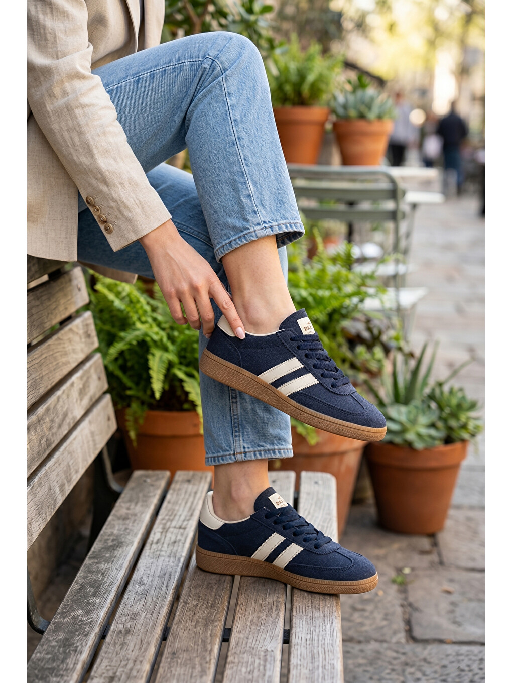 Lacivert Kaatte Günlük Ortopedik Kadın Sneaker Spor Ayakkabı-2