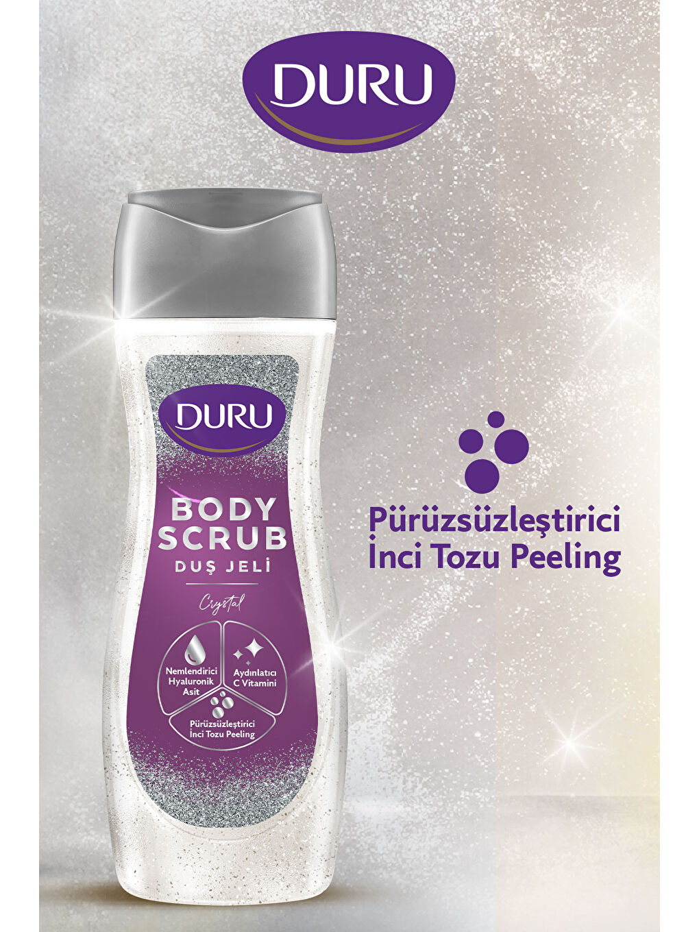 Duru Beyaz Body Scrub Crystal Duş Jeli 2x450 Ml - 1