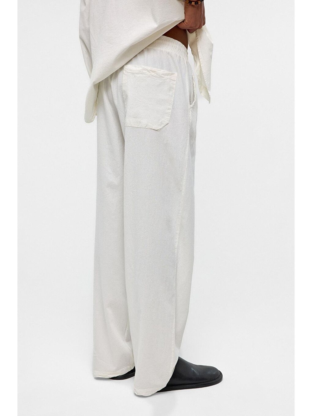 Basic Oversize Keten Takım Ekru-4