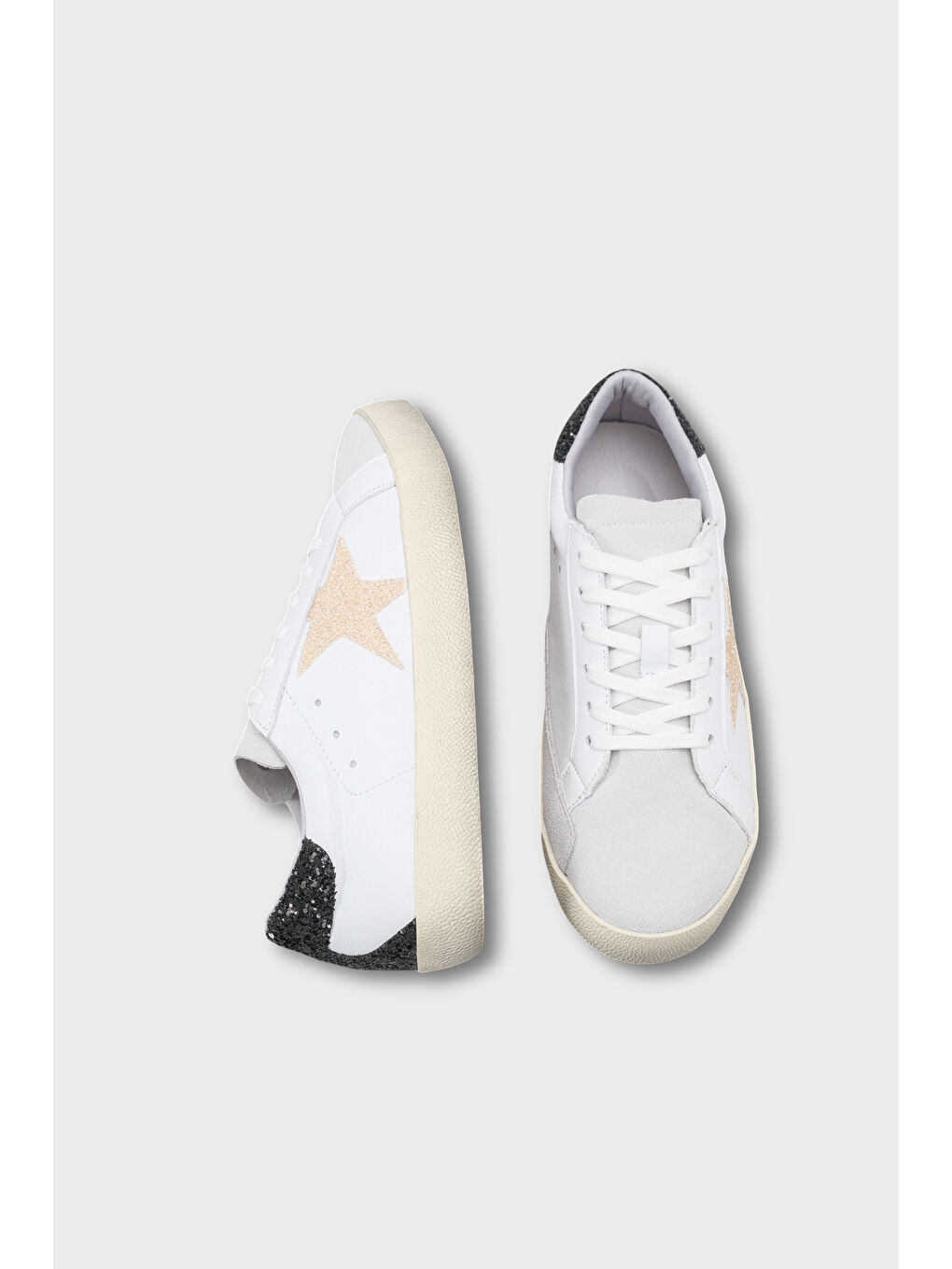 Sarı Bağcıklı Yıldız Desenli Kadın Sneaker-4