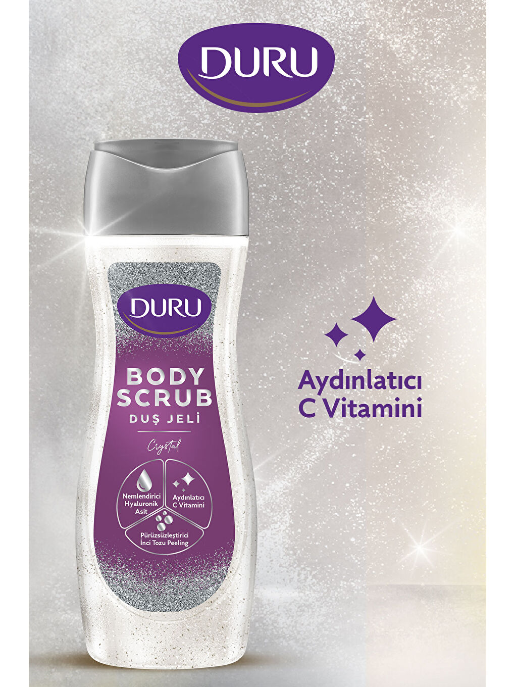 Duru Beyaz Body Scrub Crystal Duş Jeli 2x450 Ml - 2