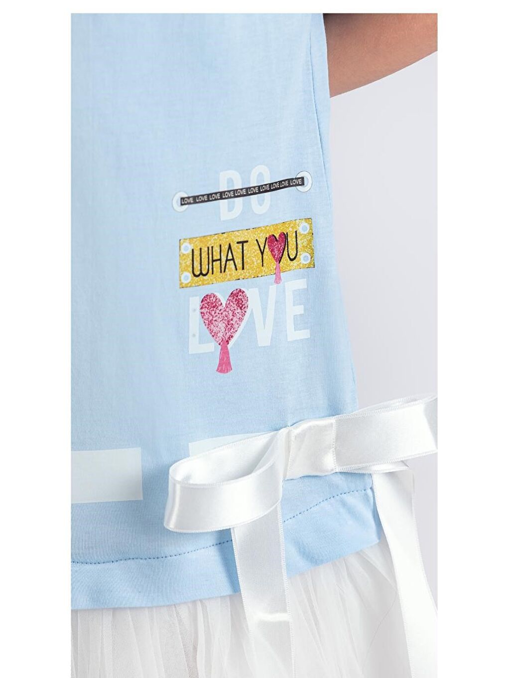 Mavi Tütü Etekli Yazlık Penye Kız Çocuk Spor Elbise M00703-3