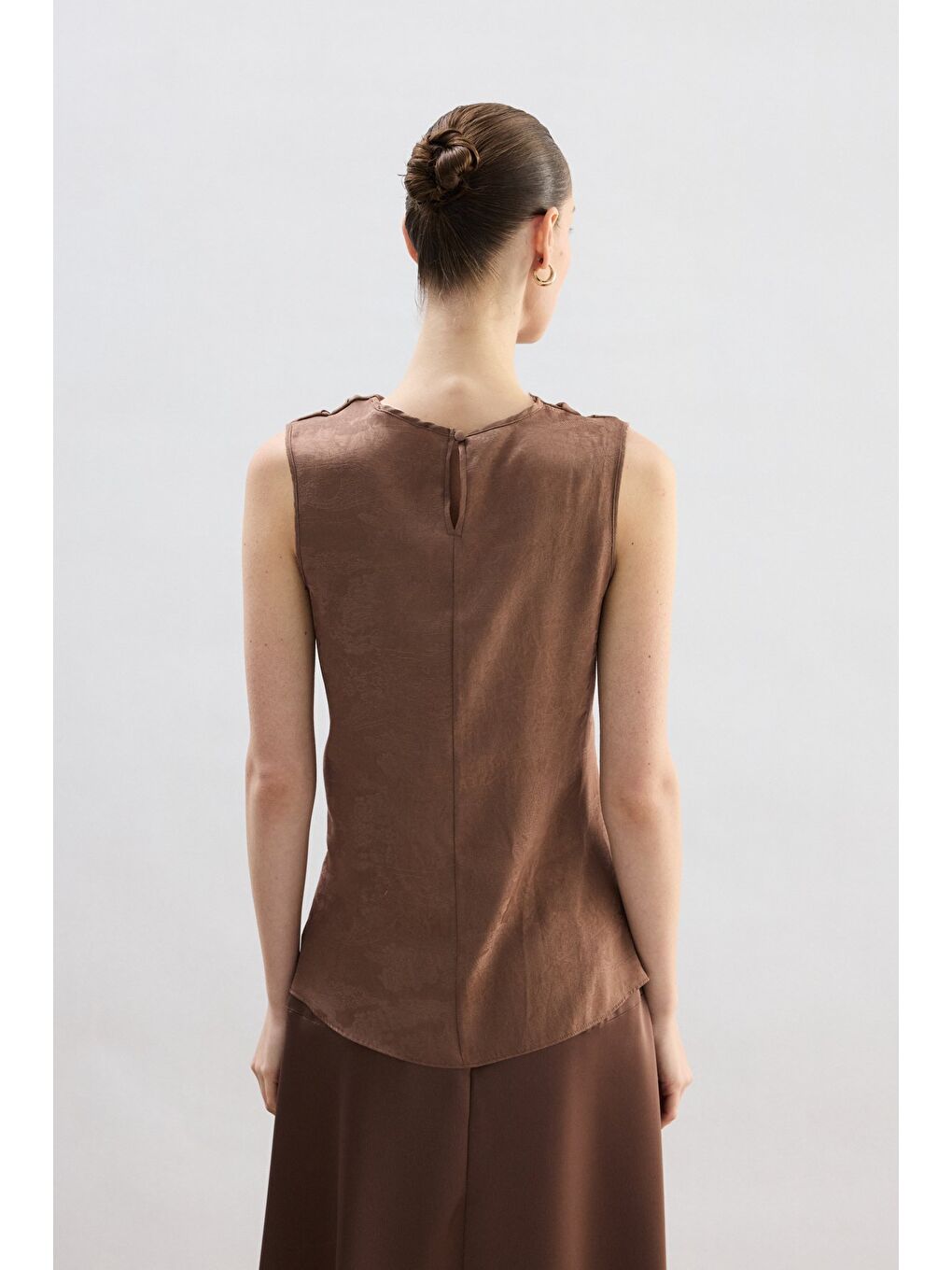 Bej Degaje Yaka Bluz - Vizon-4