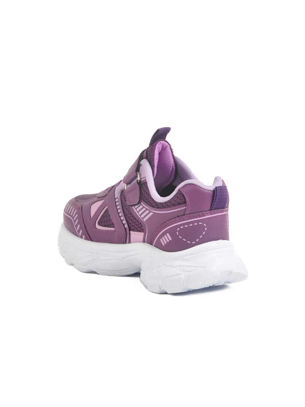 Mor Cırtlı Fileli Kız Çocuk Spor Ayakkabı 1500 F-3