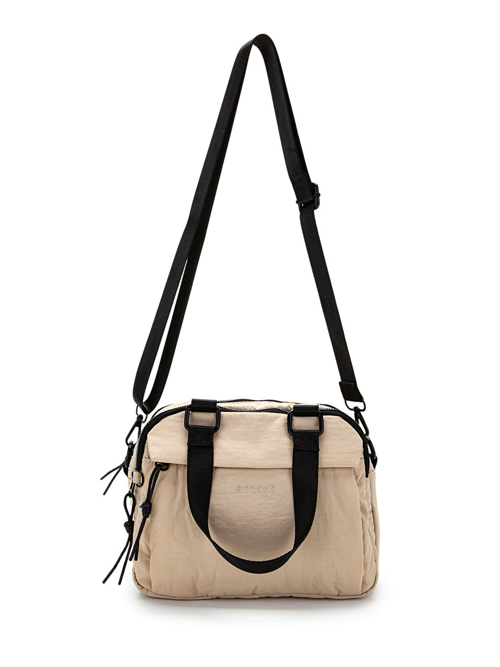 Ekru Klinkır Kumaş Kadın Çapraz Çanta Gale Krem-2