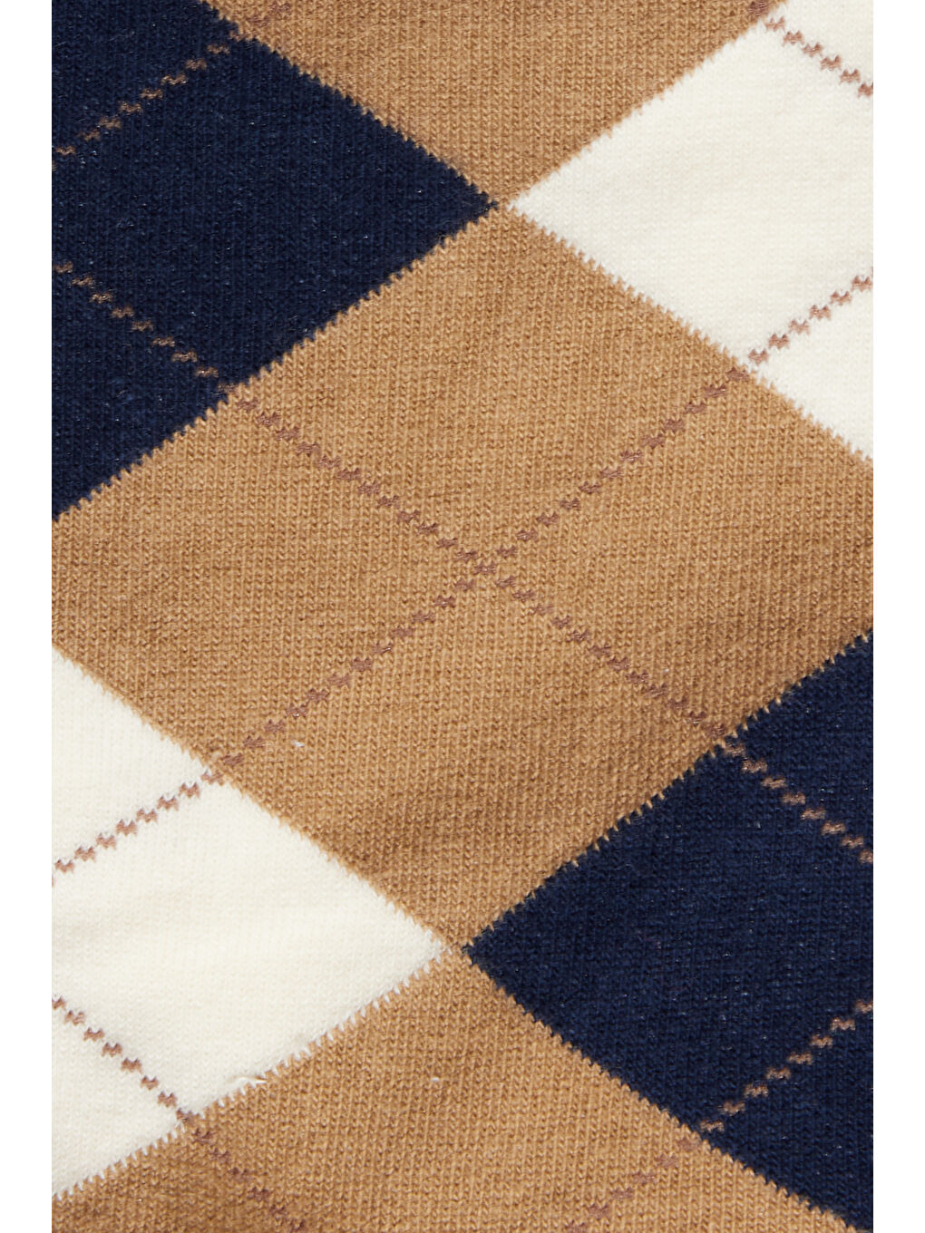 Erkek Bej-Lacivert Desenli Bej Lacivert Casual Çorap-1