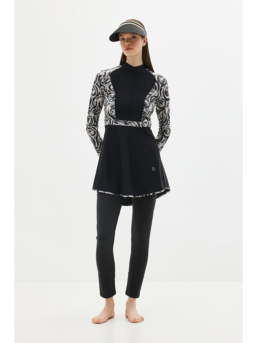 Tam Kapalı 4 Lü Tesettür Mayo C14013 Siyah