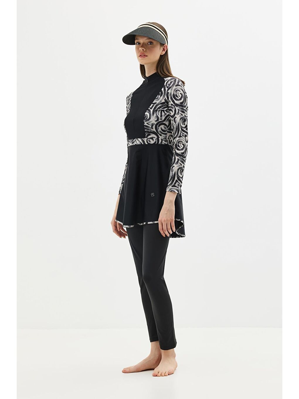 Tam Kapalı 4 Lü Tesettür Mayo C14013 Siyah-2