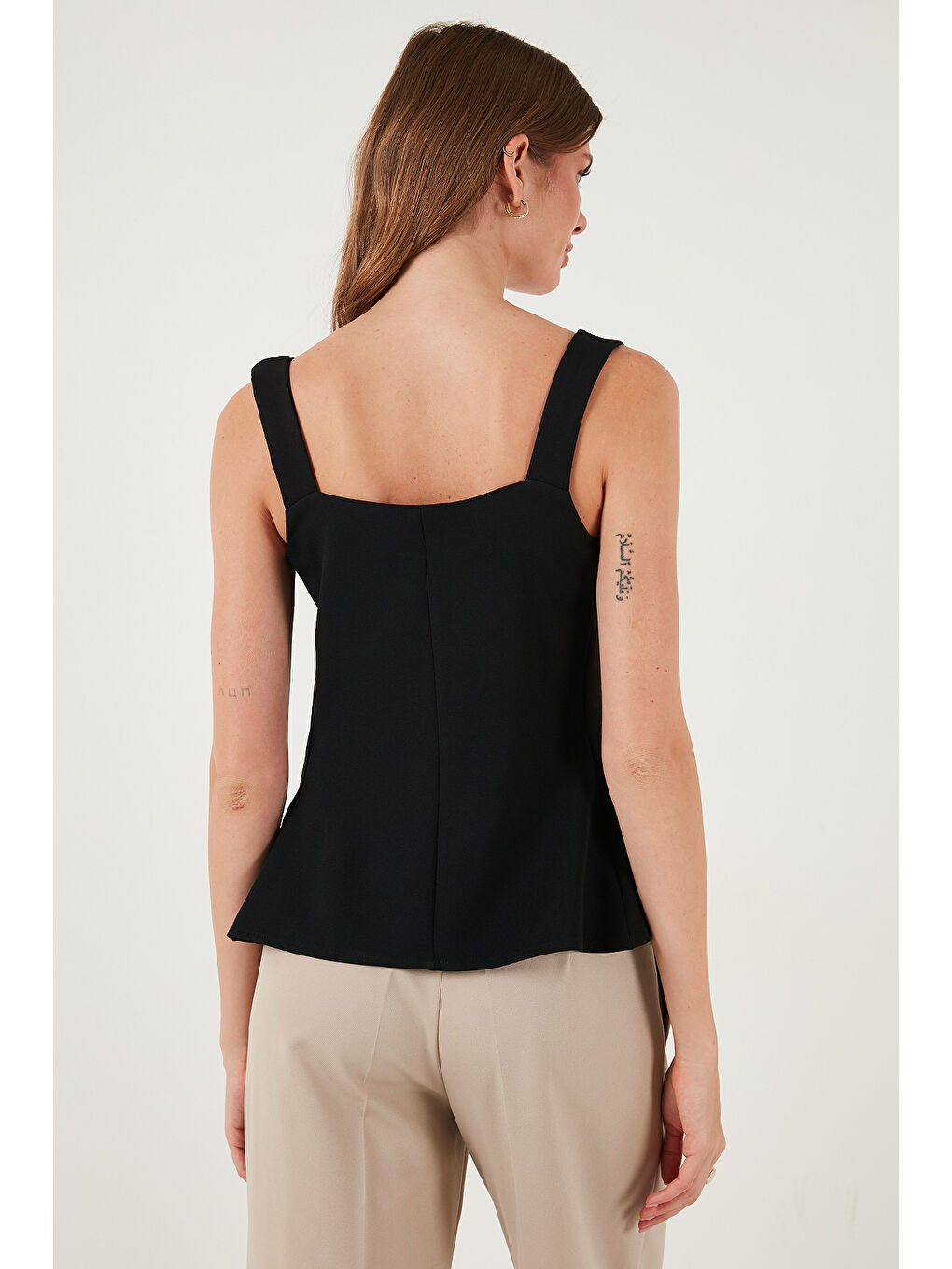 Siyah Fitted Fit V Yaka Düğmeli Yelek 611FYL145-6