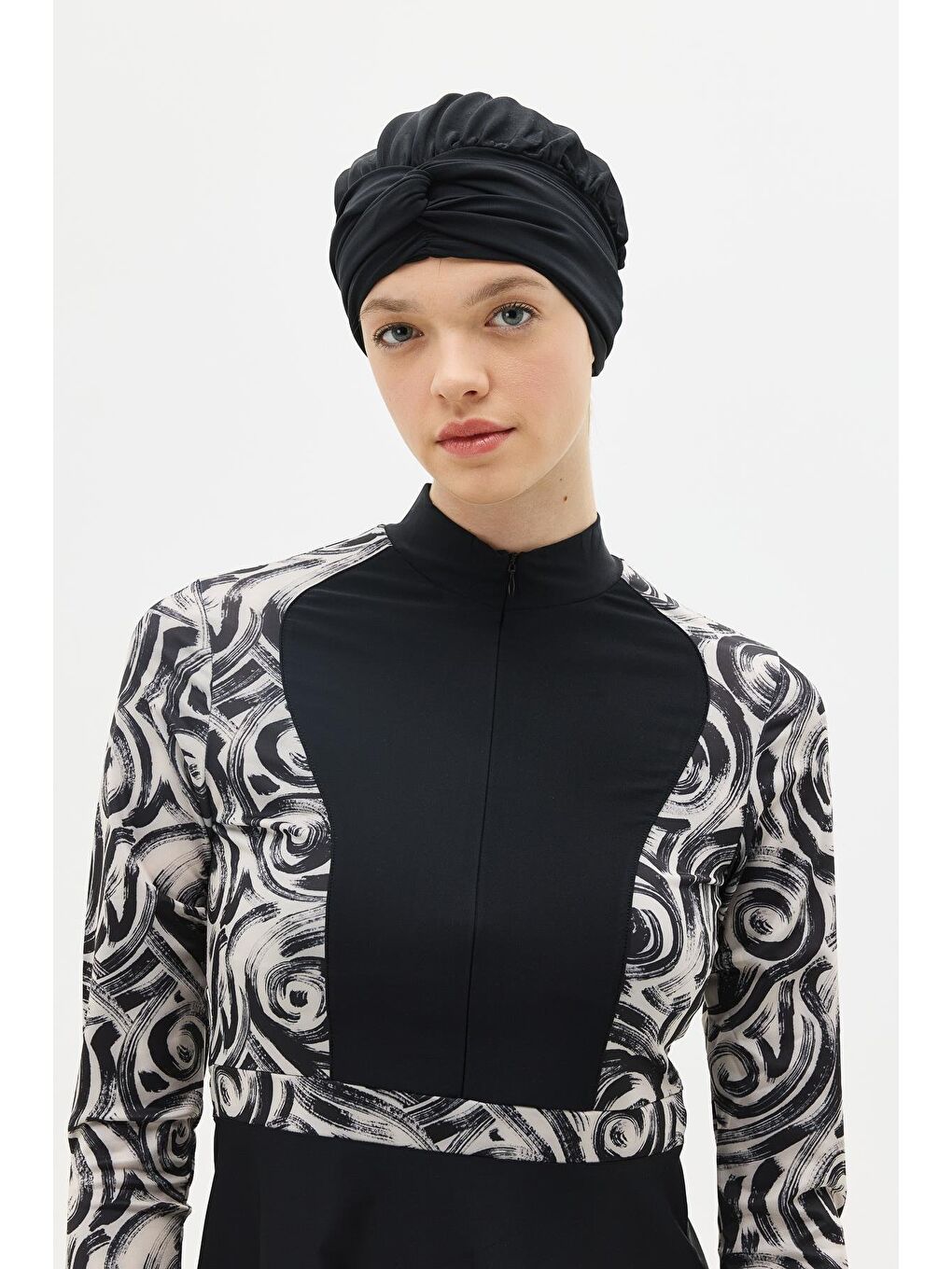 Tam Kapalı 4 Lü Tesettür Mayo C14013 Siyah-4