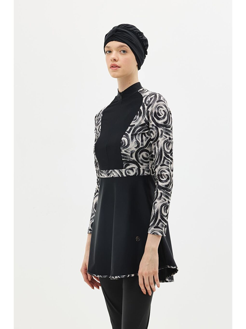 Tam Kapalı 4 Lü Tesettür Mayo C14013 Siyah-5