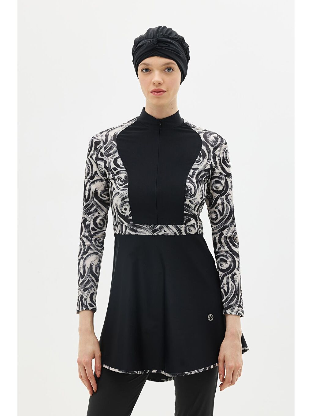 Tam Kapalı 4 Lü Tesettür Mayo C14013 Siyah-9