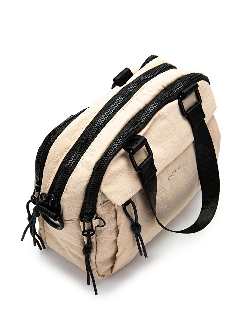 Ekru Klinkır Kumaş Kadın Çapraz Çanta Gale Krem-3