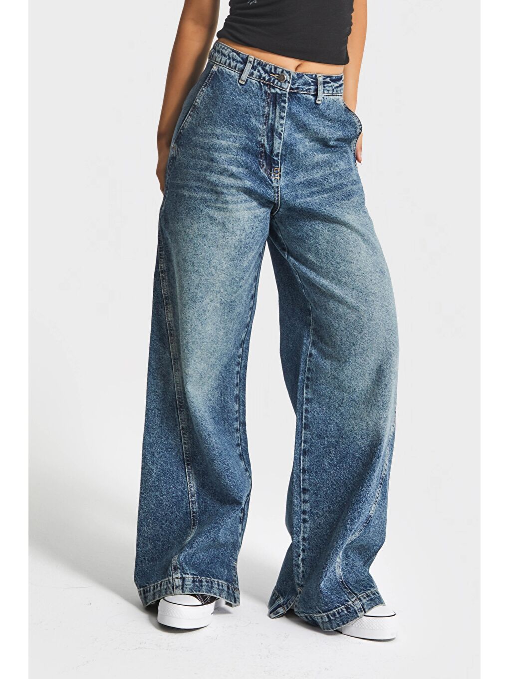 Mavi Kadın Jean Rengi 4w5-31 Barrel Fit Bol Kesim İç Boy 83cm %100 Pamuk Denim Jean