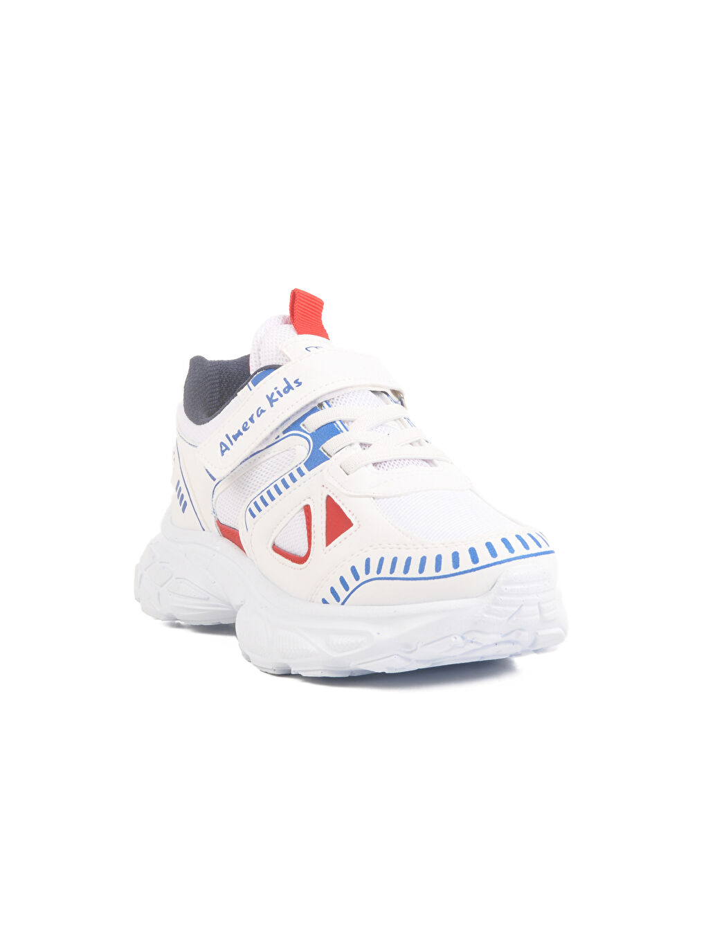 Beyaz Cırtlı Fileli Unisex Çocuk Spor Ayakkabı 1500 F-2