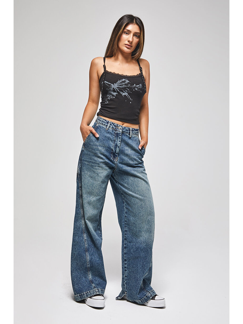 Mavi Kadın Jean Rengi 4w5-31 Barrel Fit Bol Kesim İç Boy 83cm %100 Pamuk Denim Jean-2