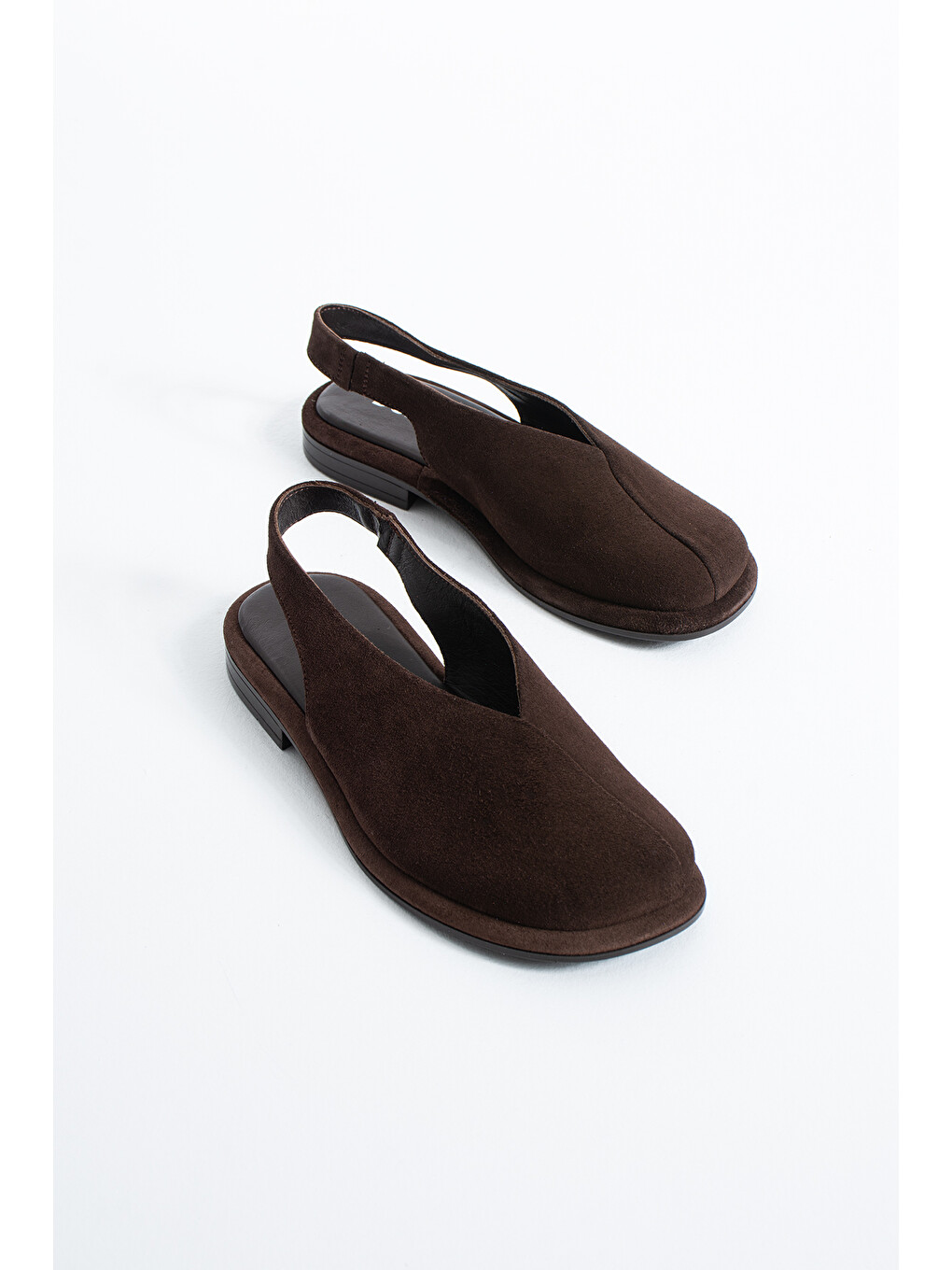 Kahverengi Alonso Kadın Hakiki Deri V Kesim Slingback Babet Sandalet
