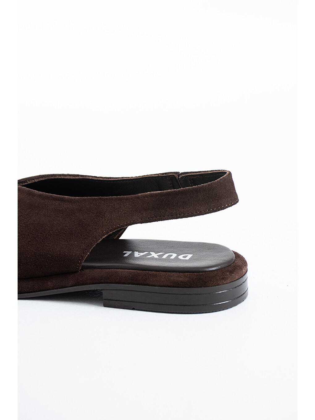 Kahverengi Alonso Kadın Hakiki Deri V Kesim Slingback Babet Sandalet-2