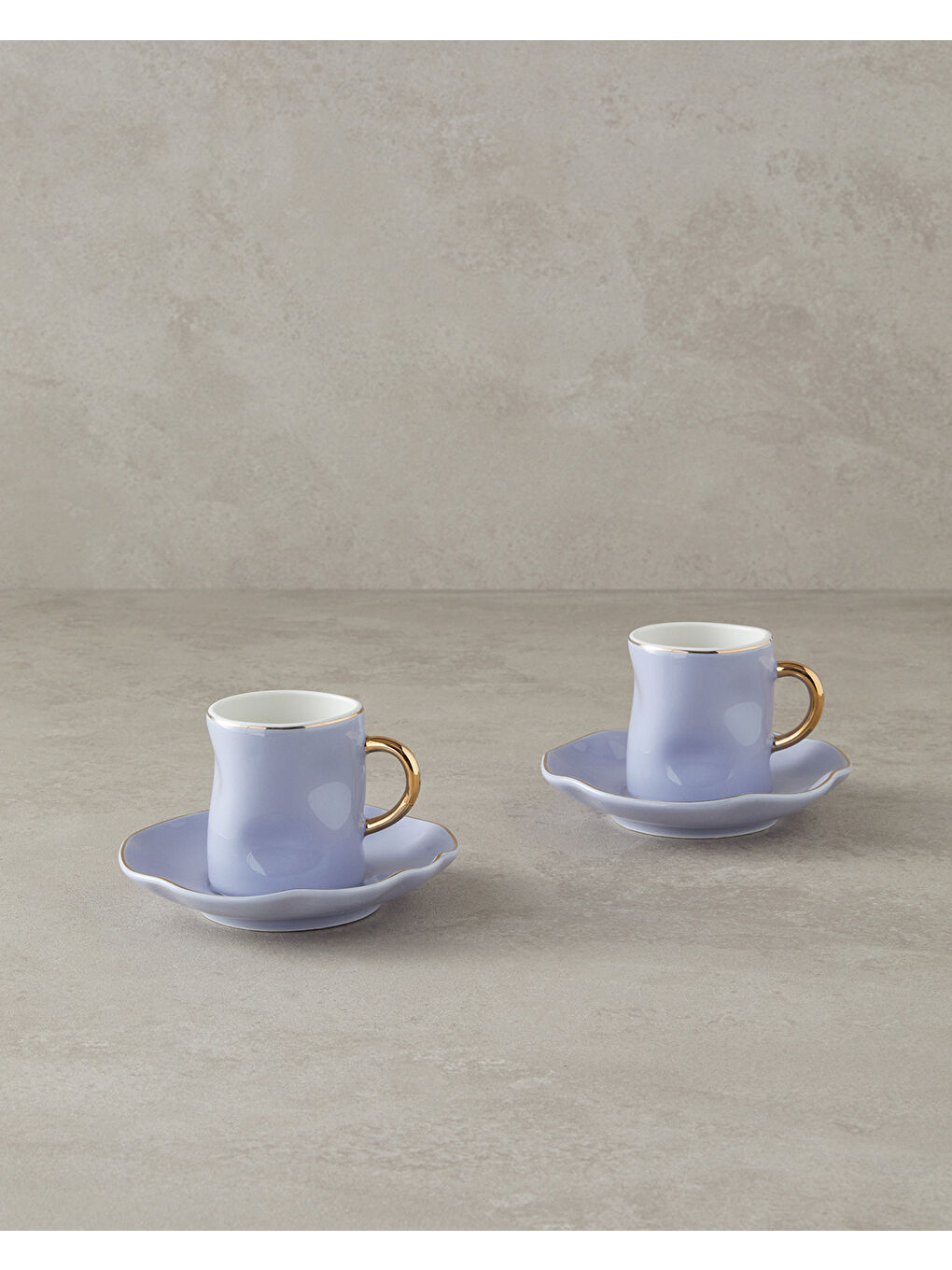 Rolly New Bone China Kahve Fincan Takımı 4 Parça 2 Kişilik Lila
