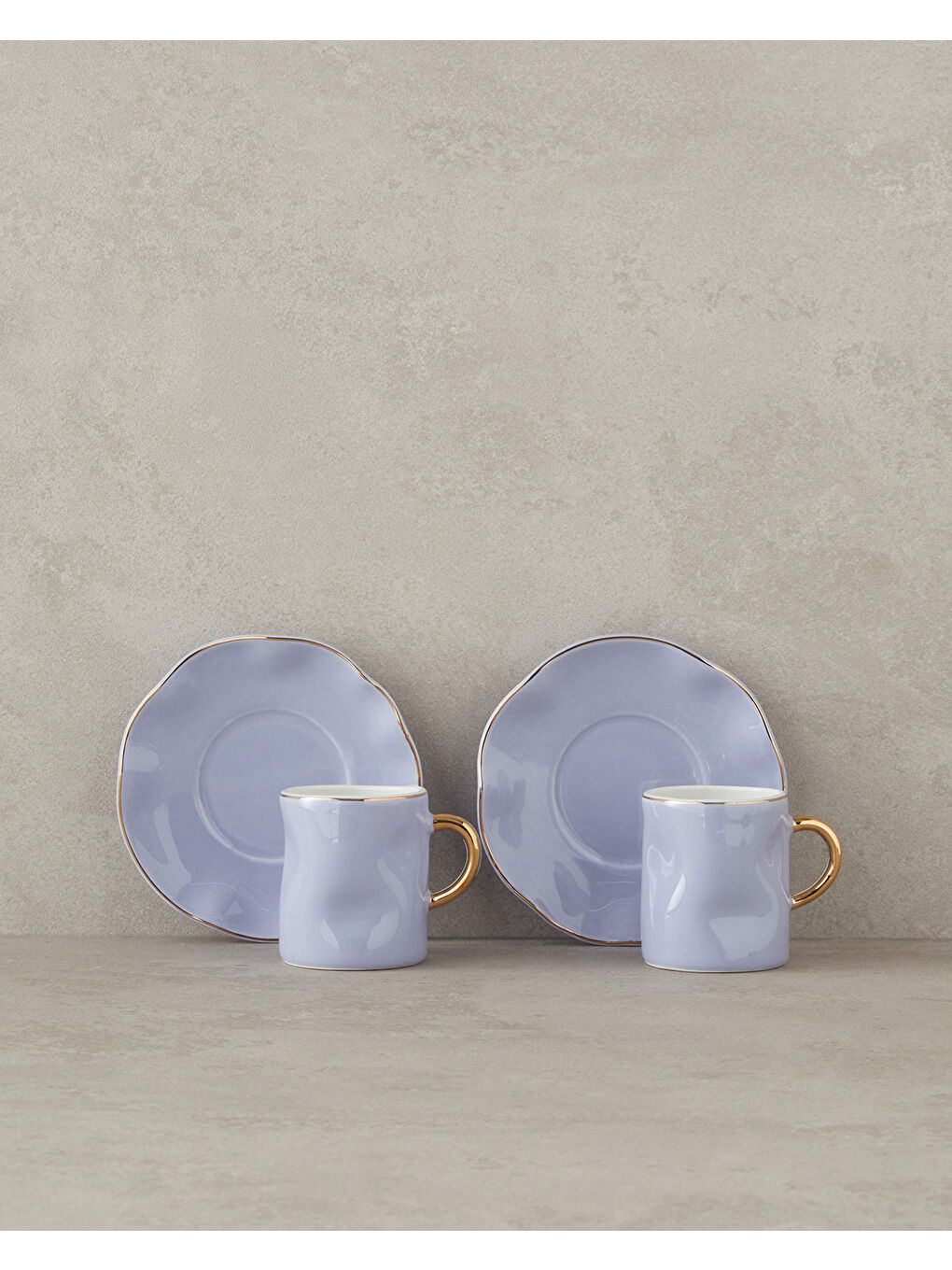 Rolly New Bone China Kahve Fincan Takımı 4 Parça 2 Kişilik Lila-1