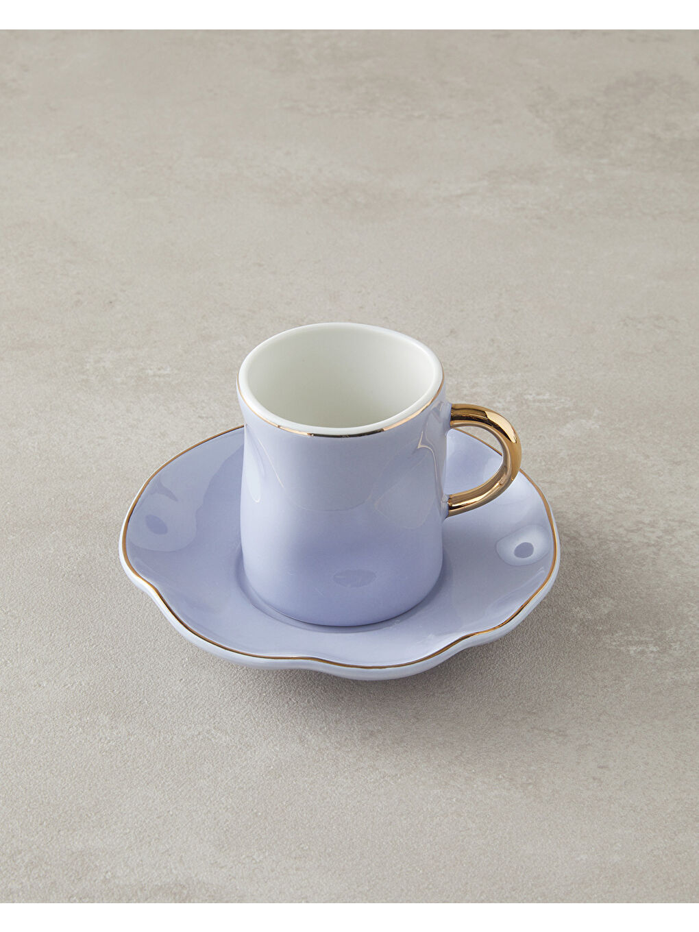 Rolly New Bone China Kahve Fincan Takımı 4 Parça 2 Kişilik Lila-2