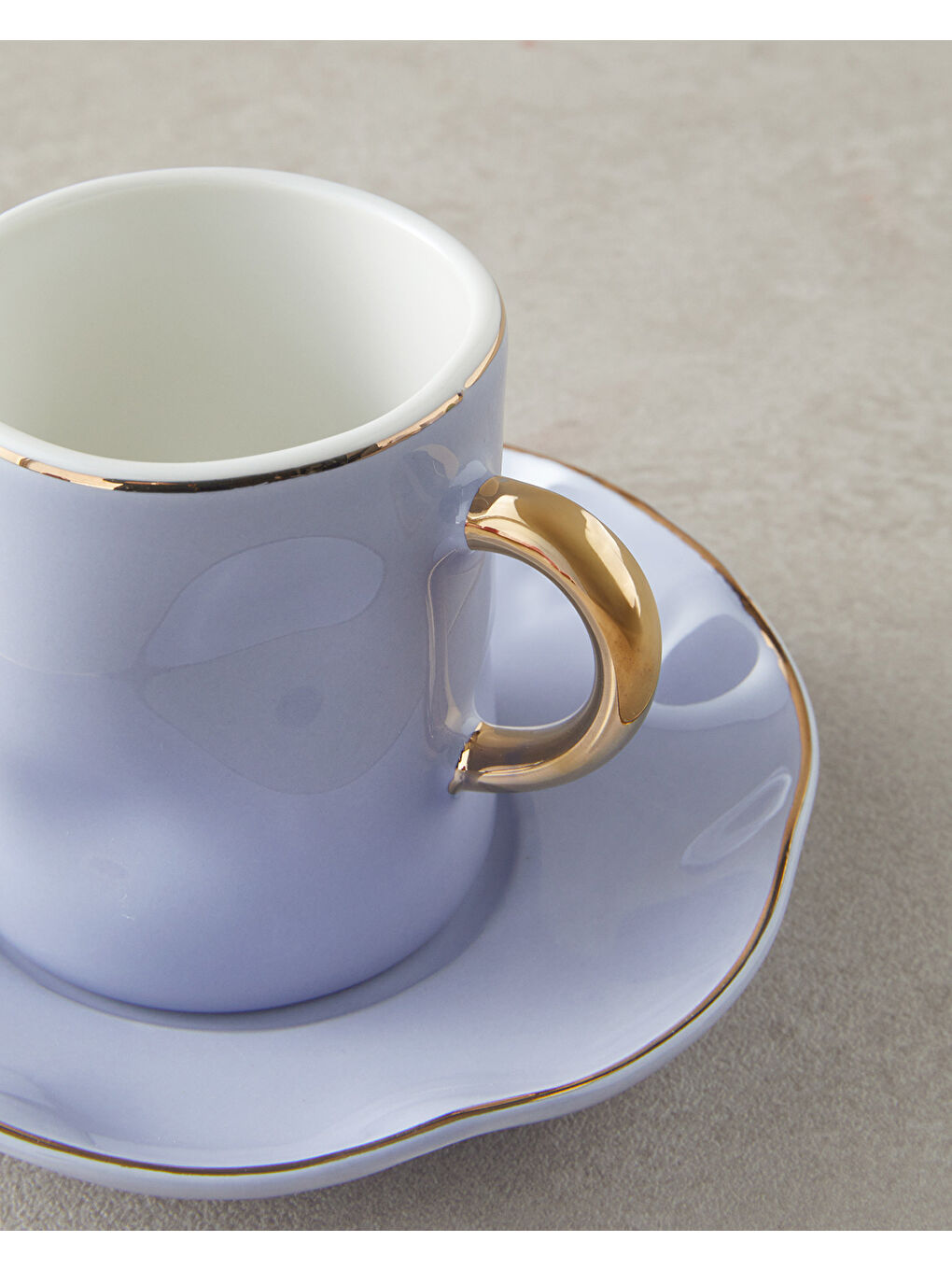 Rolly New Bone China Kahve Fincan Takımı 4 Parça 2 Kişilik Lila-3