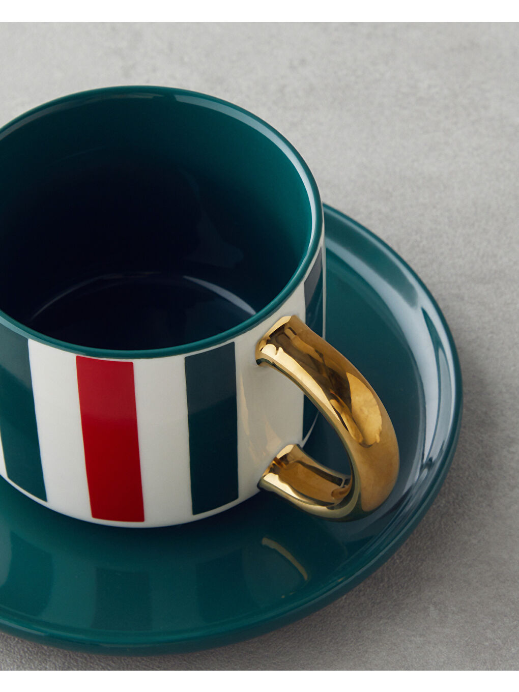 Holiday Cheer New Bone China 4 Parça 2 Kişilik Çay Fincanı Takımı 200 ml Kırmızı-Yeşil-Gold-3