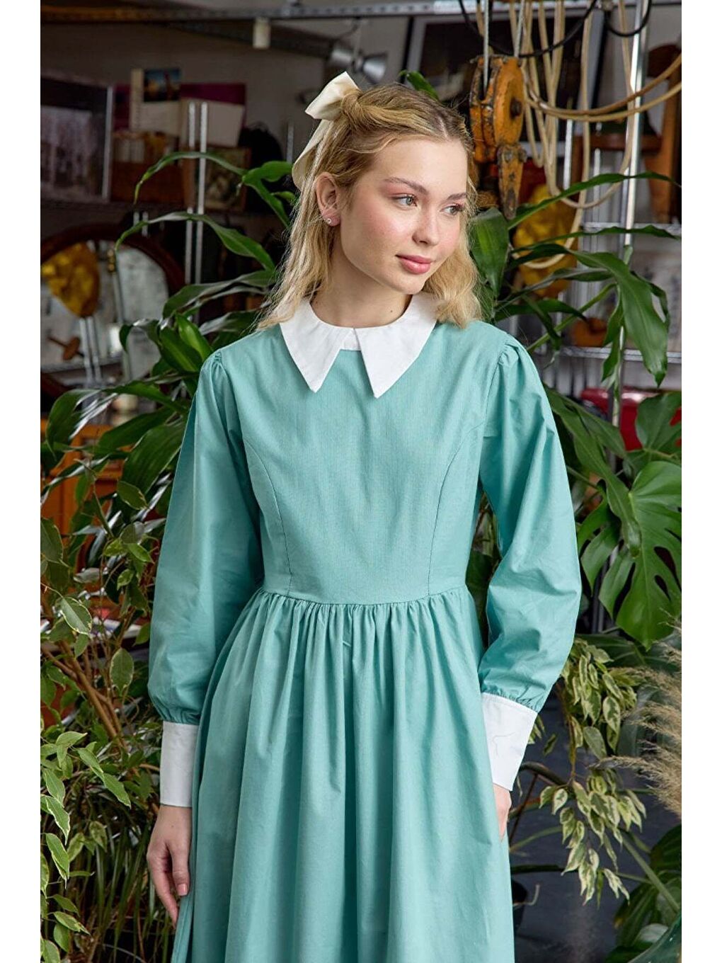 Mint Yeşili Çalıkuşu Elbise-3