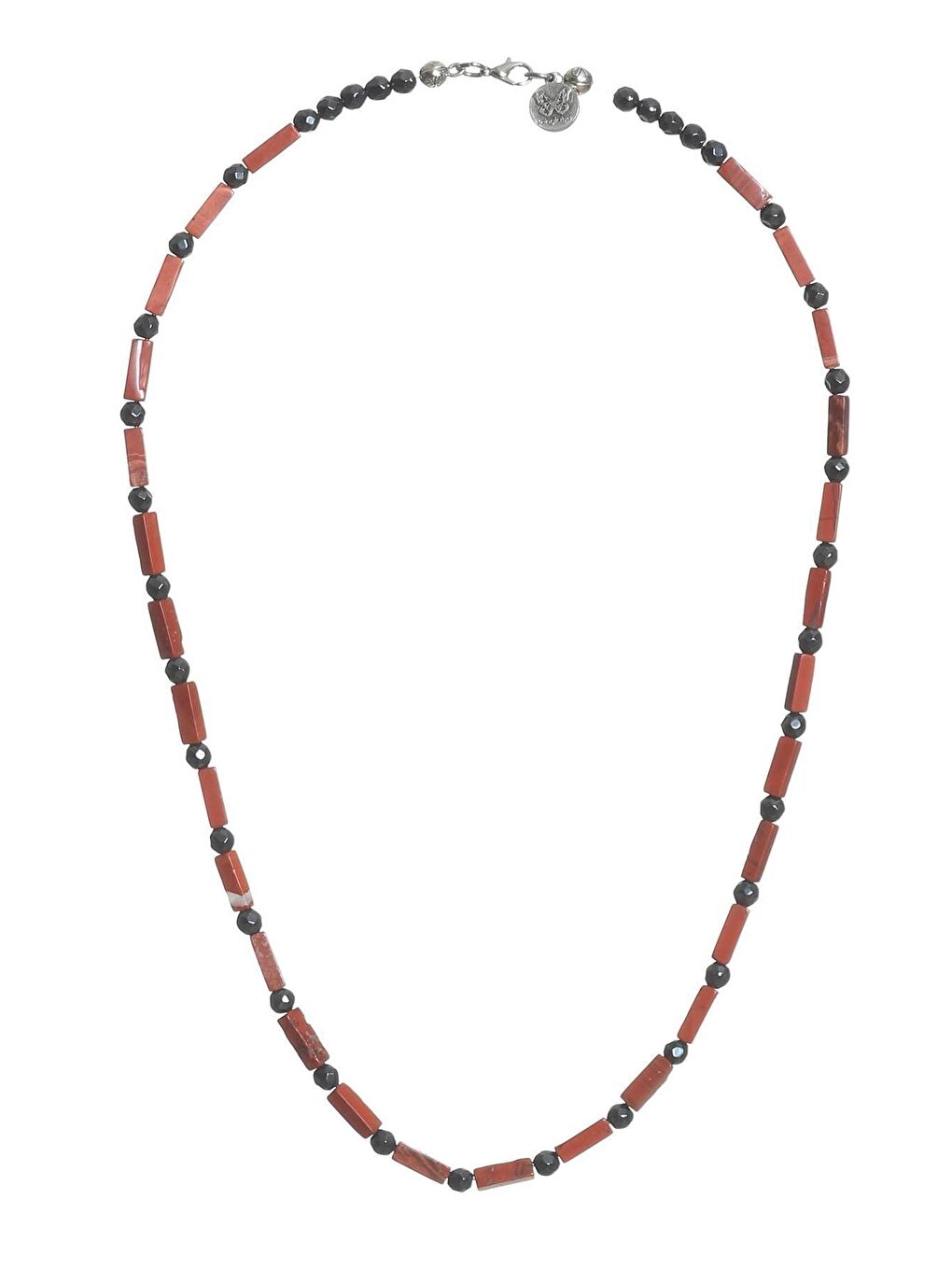 Kahverengi Erkek Havlit Doğaltaş & Fasetli Hematit El Yapımı Tasarım Kolye