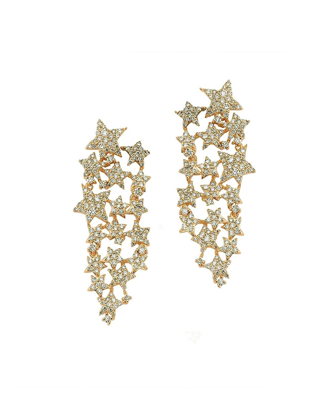 Sarı Halley Yıldızlar VIP Sallantılı Taşlı Küpe