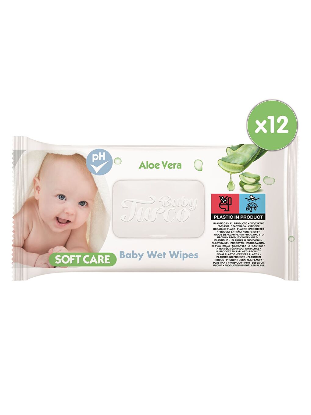 Baby Turco Softcare Aloe Vera Islak Bebek Havlusu 12x90 Yaprak - 2