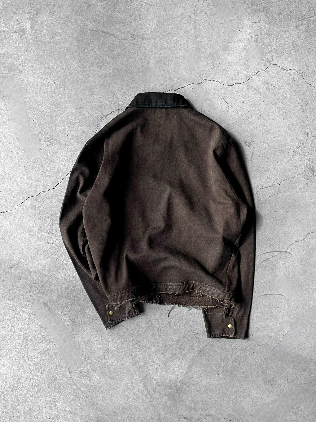 Erkek Kontrast Yaka Yıkamalı Relax Fit Ceket Kahverengi-8