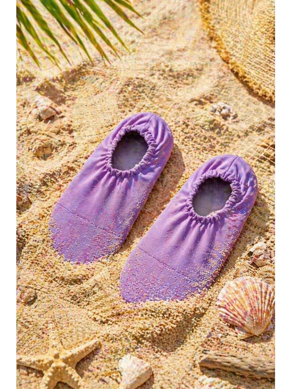 Mor Düz Renk Kaymaz Taban Bebek - Çocuk Deniz Ayakkabısı-3