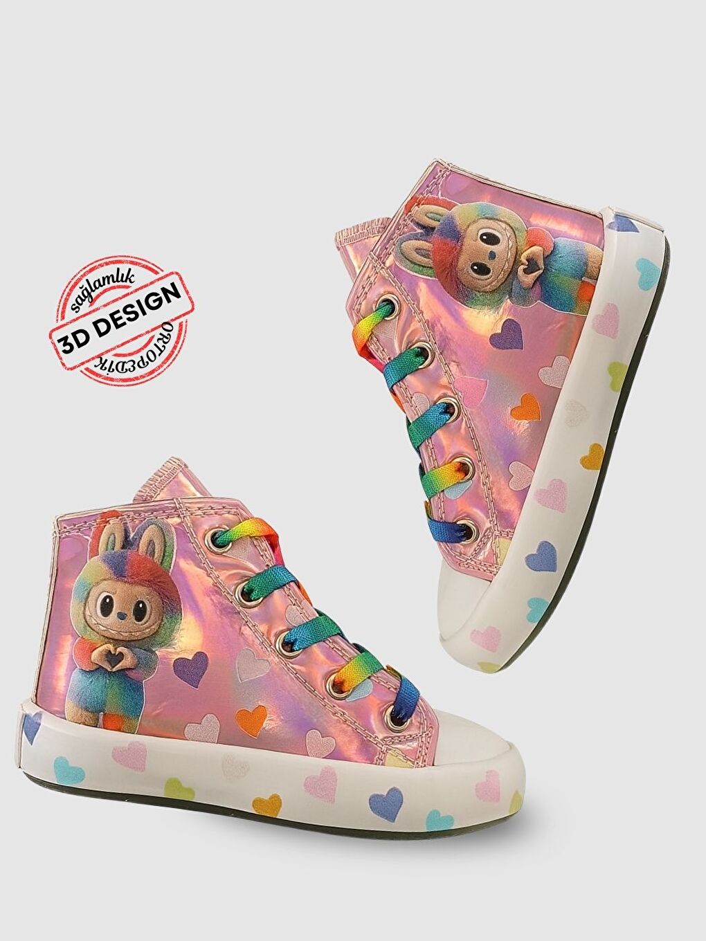 Casa Pembe Hologramlı Kız Çocuk Sneaker-1