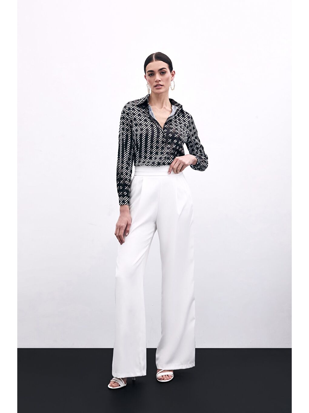 Kare Desenli Gömlek - Siyah-1