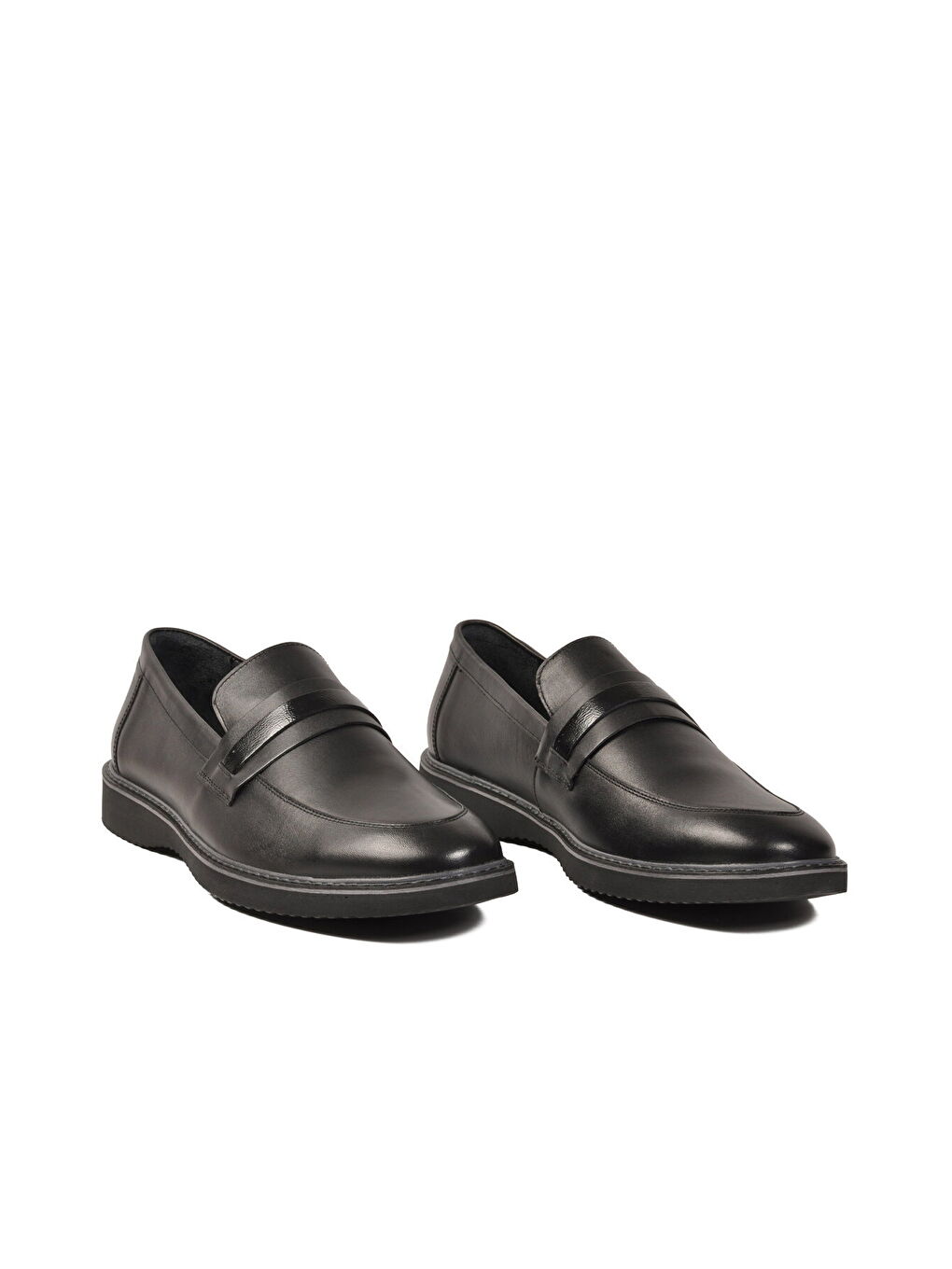 Siyah Hakiki Deri Büyük Numara Erkek Casual Ayakkabı 2596 M-2