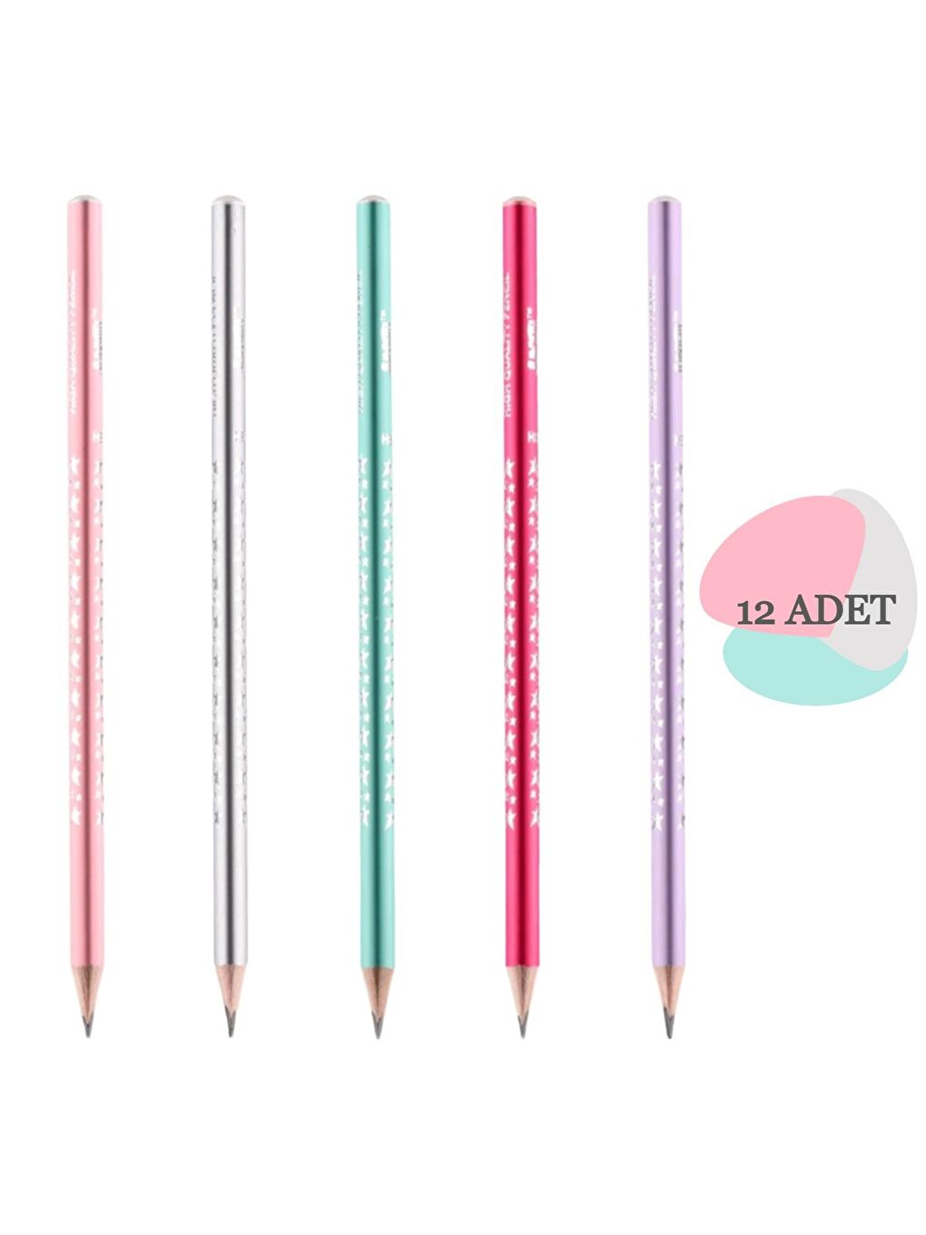 Glow Hb Pastel Yuvarlak Kurşun Kalem 12 Adet (130105)