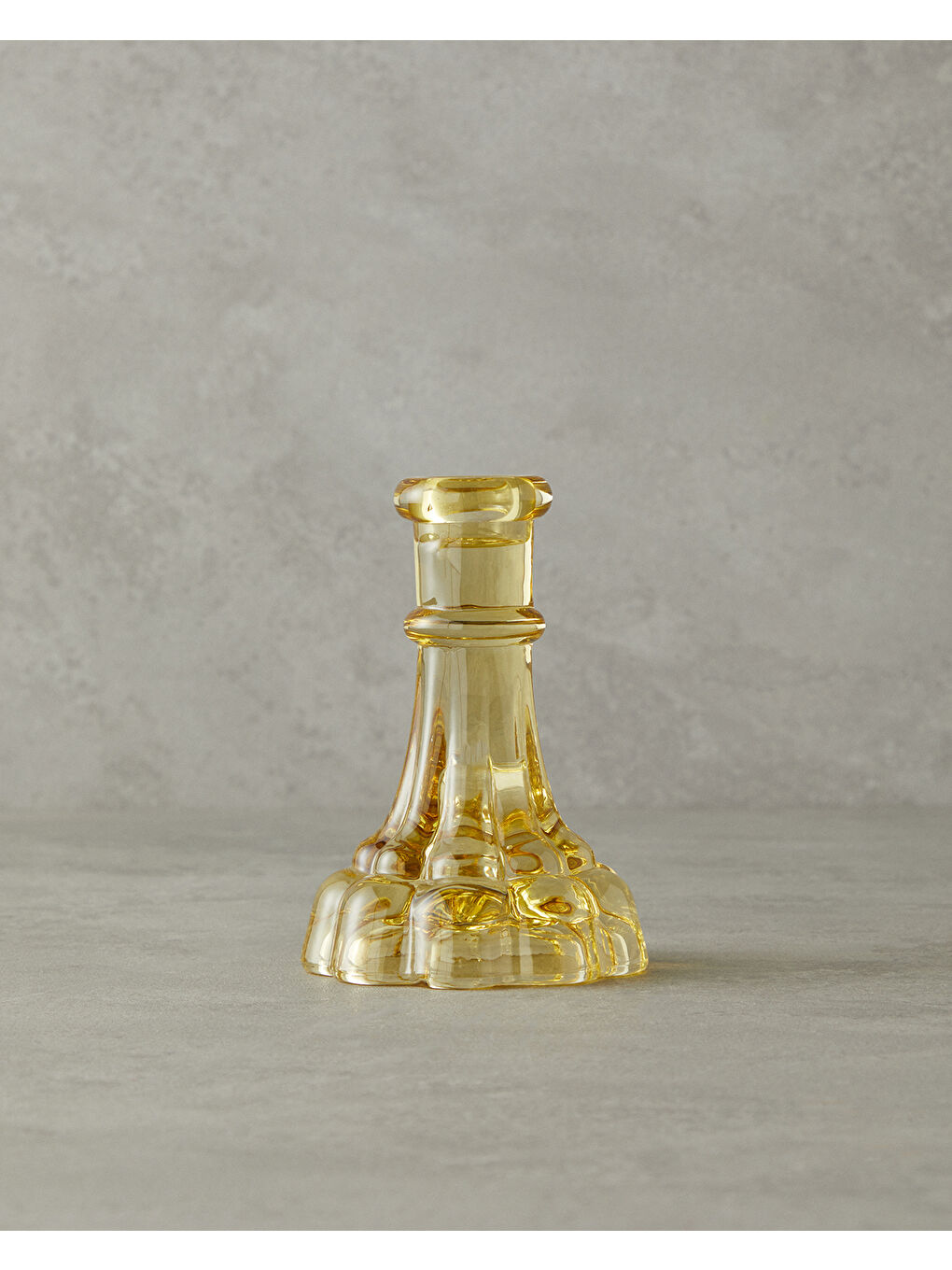 Sarı Cyrstal Cam Şamdan Amber-1