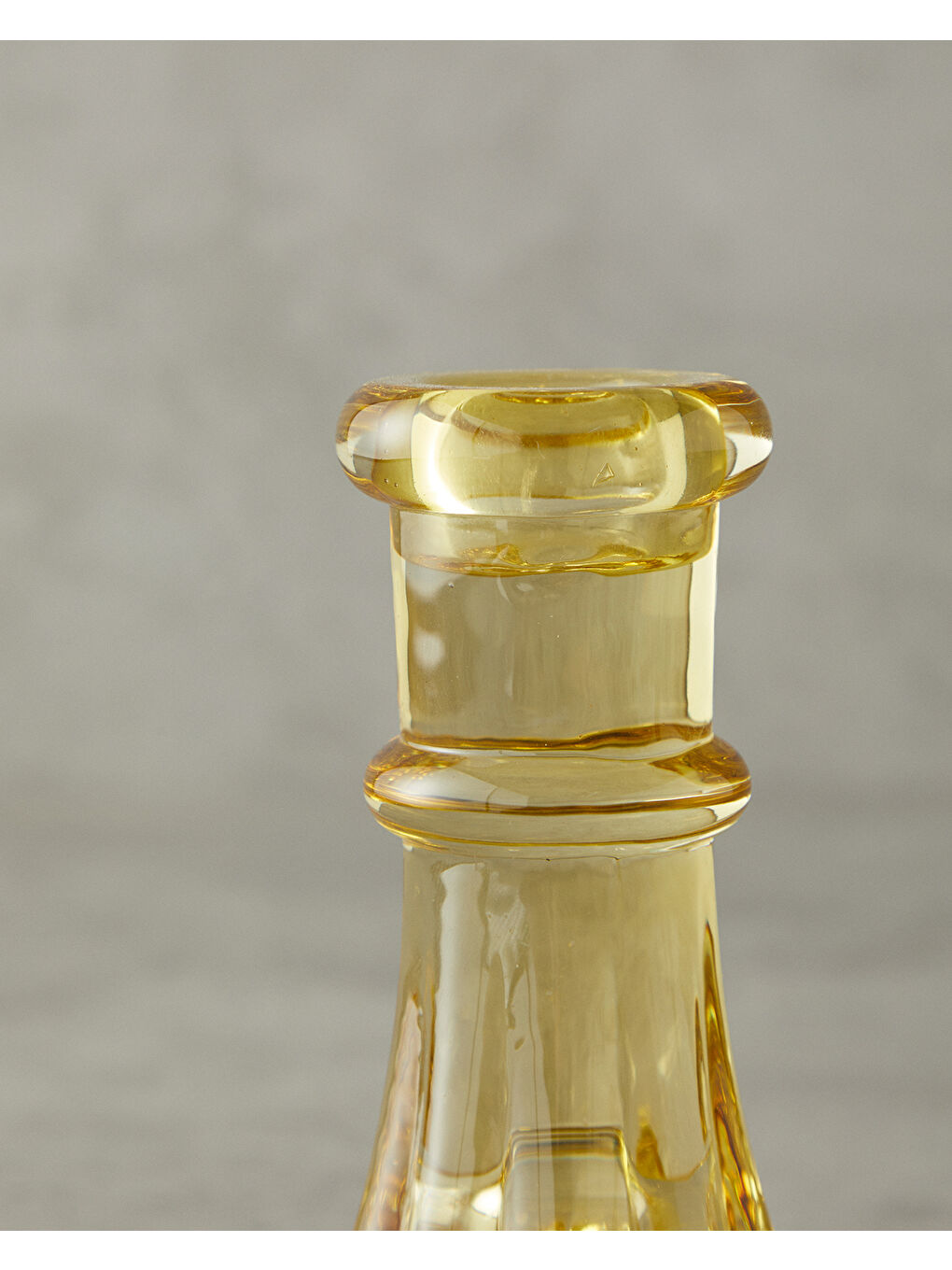 Sarı Cyrstal Cam Şamdan Amber-2