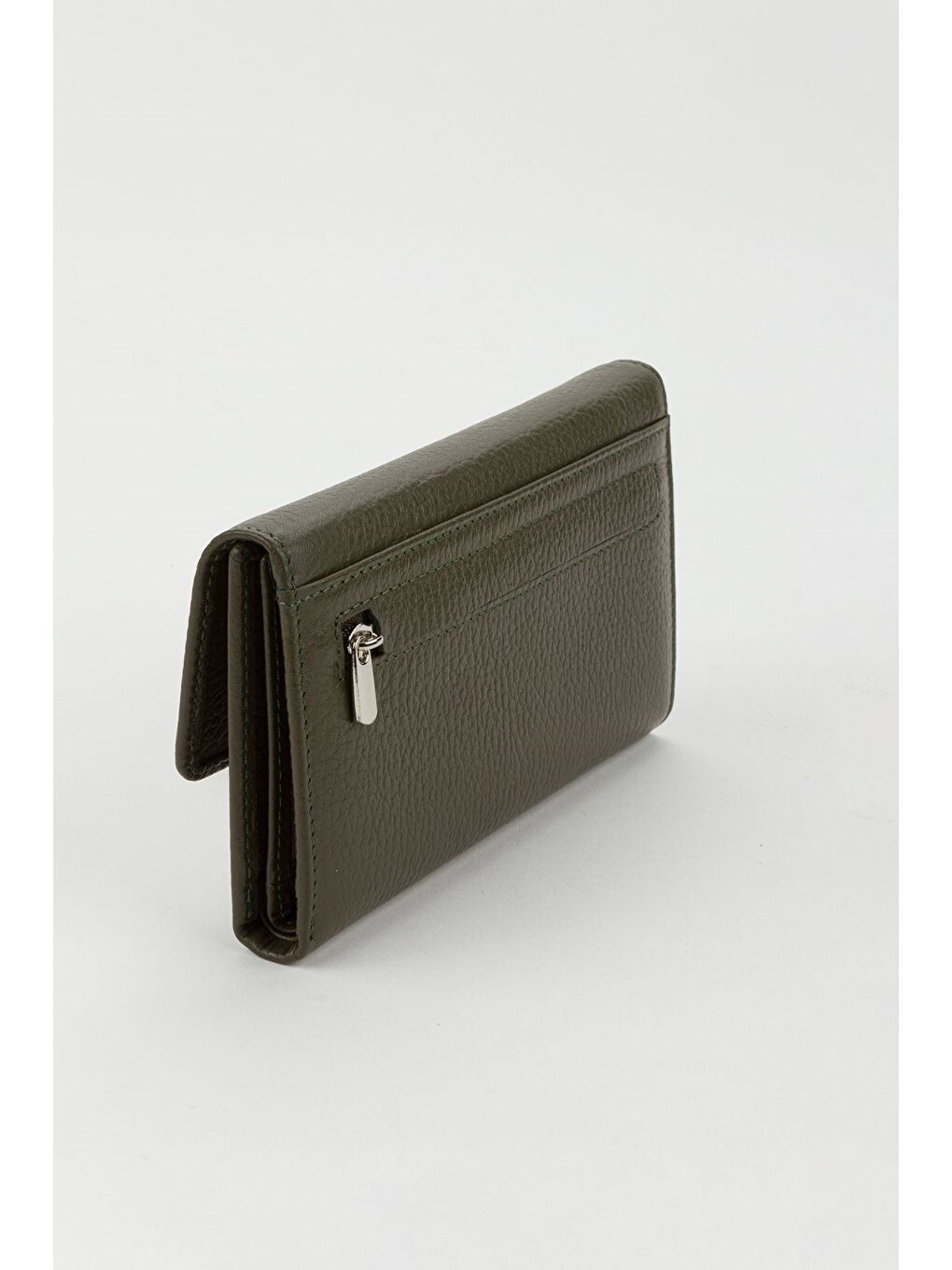 Yeşil Kutulu Hakiki Deri Mavi Orta Boy Çok Gözlü Kadın El Portföyü Kartlık Cüzdan-1